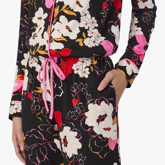 2 Pc Black Floral Pajama Set - Picture 4 of 5